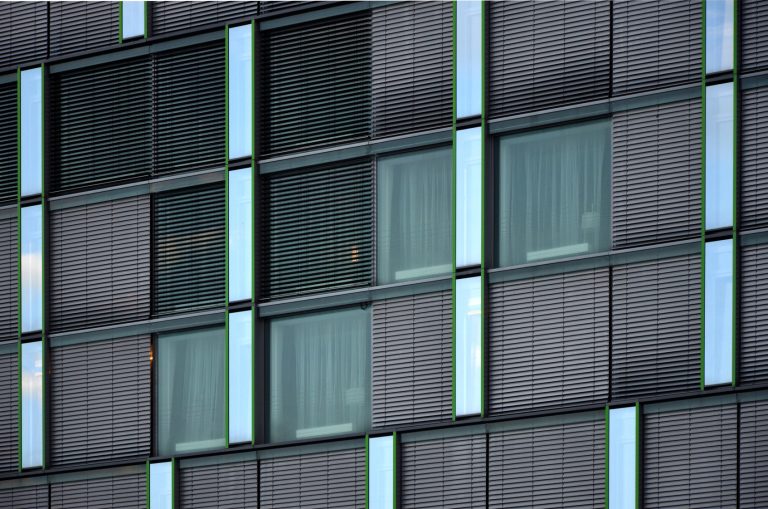 shutter and curtain on facade